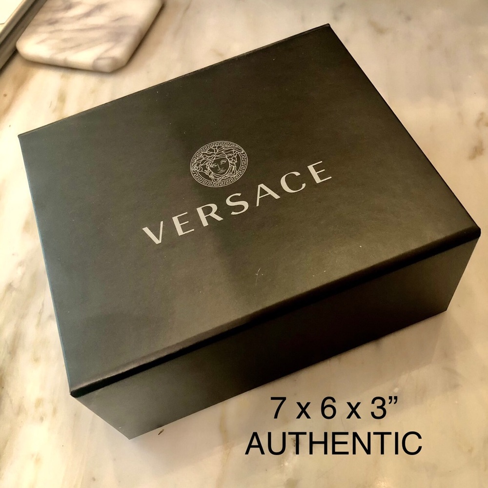 VERSACE Large Black Box Flip Front Magnetic Closure